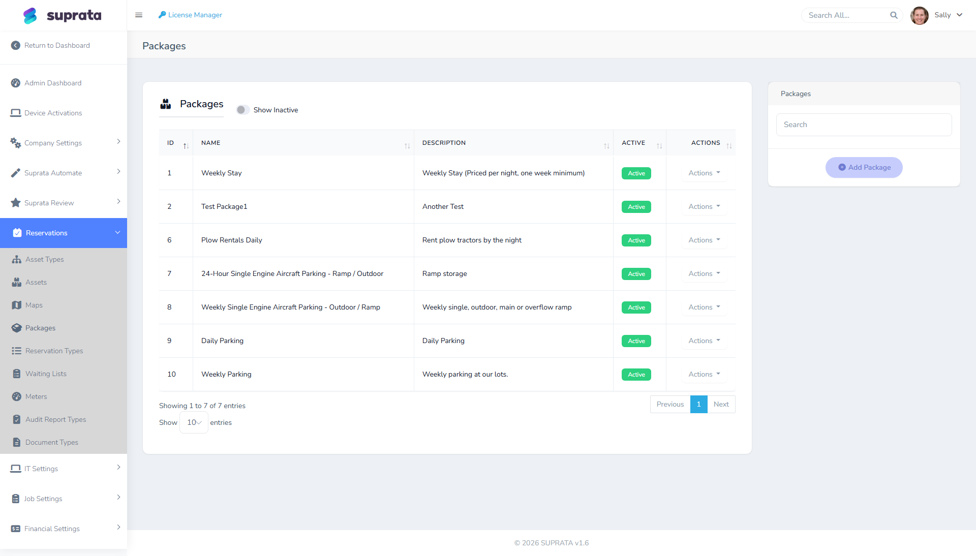 The package builder — bundles of assets, durations, and add-ons sold as one item