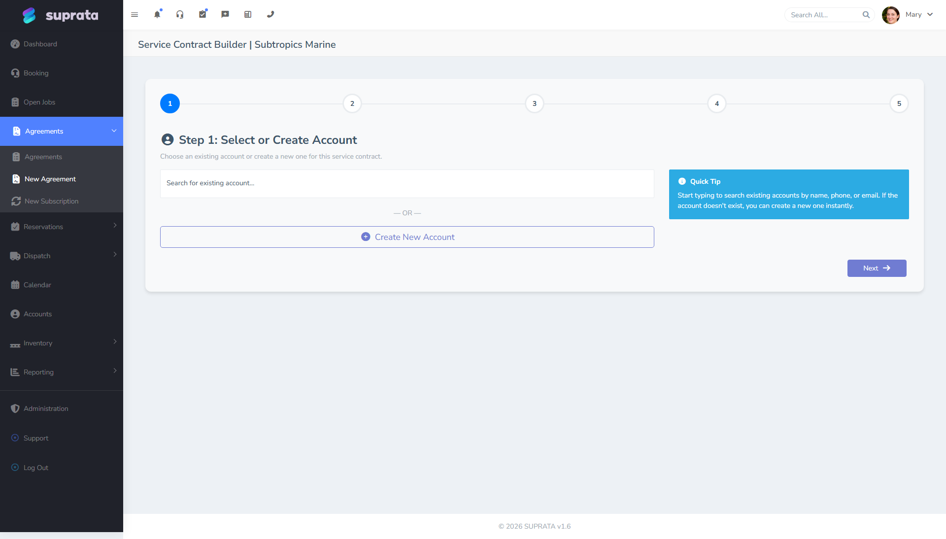 The contract builder where you configure schedules on a template