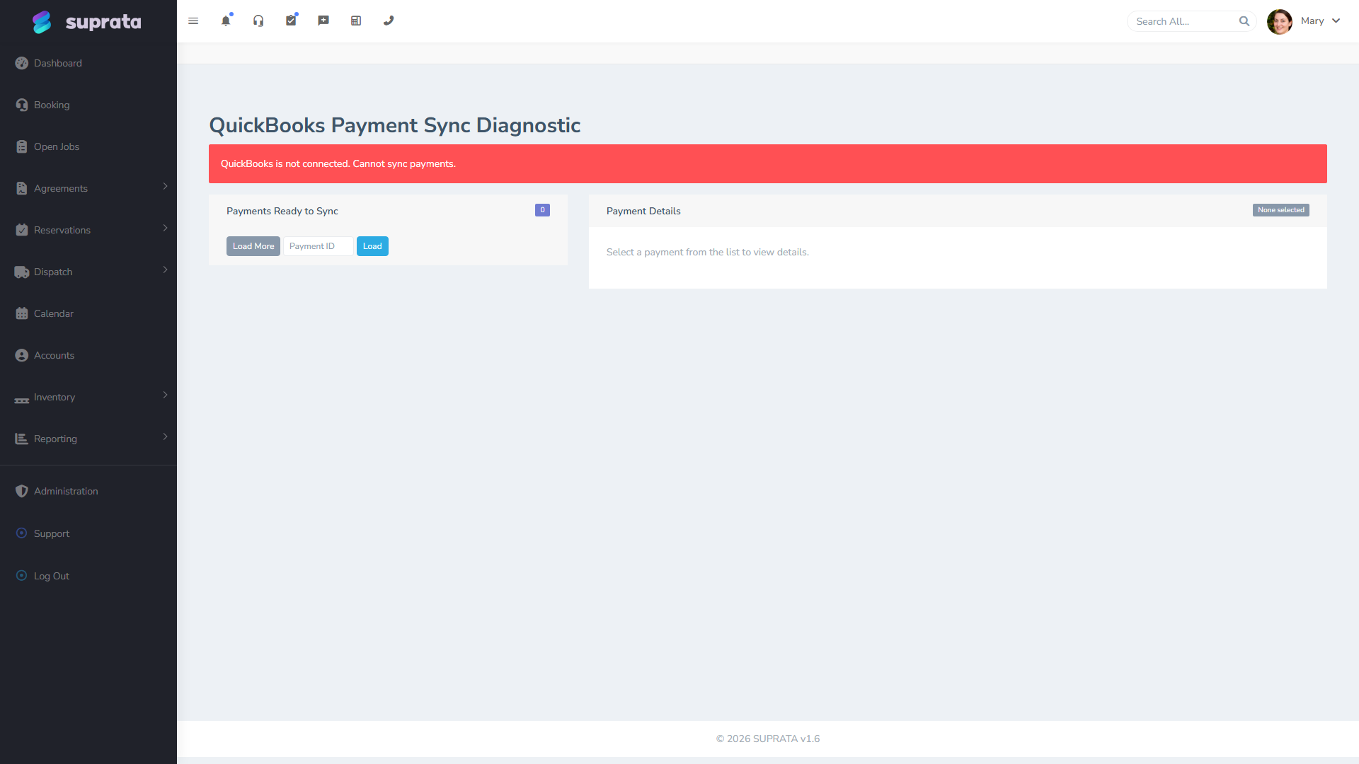 The payment sync diagnostic — focuses on payment record state